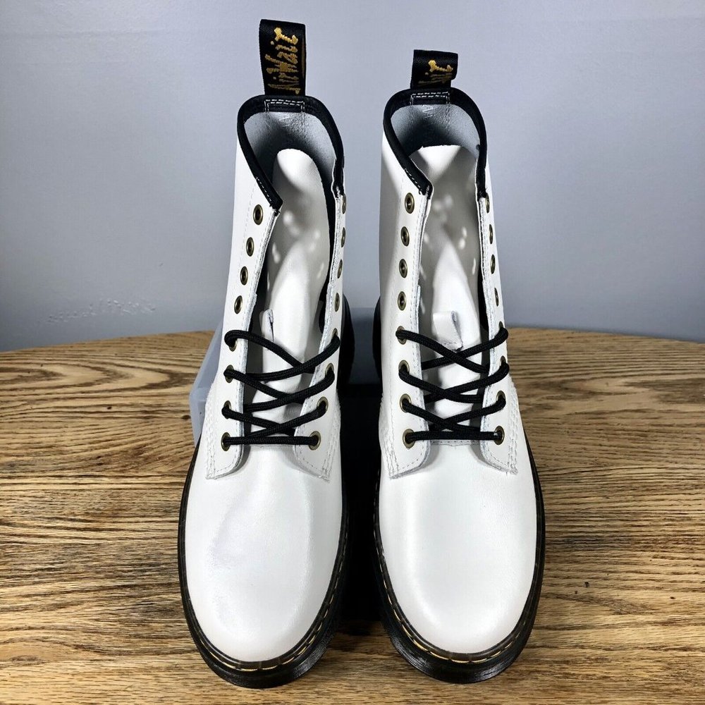 NEW Dr. Martens Zavala Leather Combat Boots (Women’s 9, white) - Picture 3 of 7